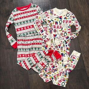 Festive Christmas Kids Pajamas Set - Red and White